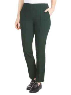 Hilary Radley Dark Green Women's Ponte Pull-On Tummy Control Pants Sz S/M